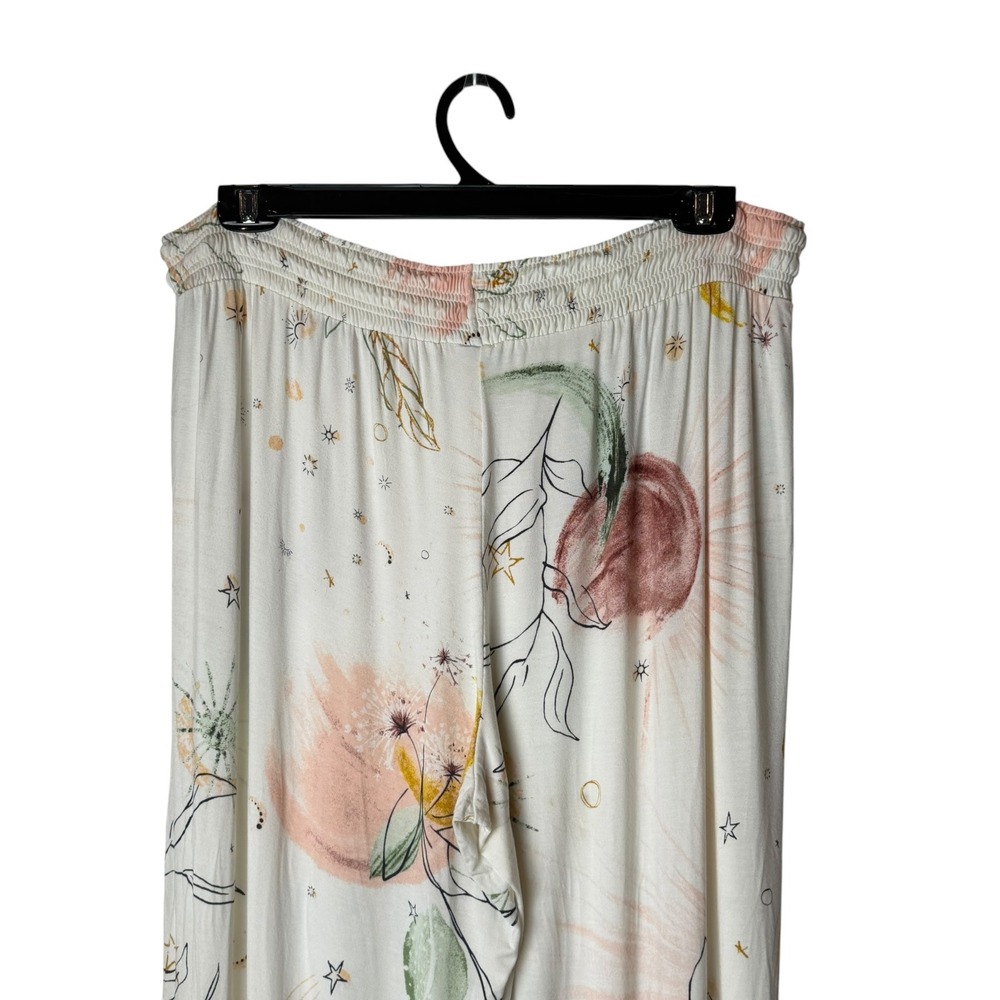 Soma Cool Nights Pajama Lounge Pants Women XL Ivory Floral Print Sleepwear - Picture 5 of 9